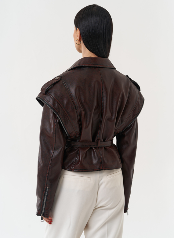 Куртка женская из эко кожи в стиле ретро