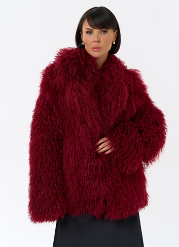 Красная шуба из ламы