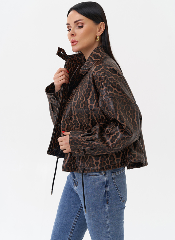 Леопардовая кожаная куртка