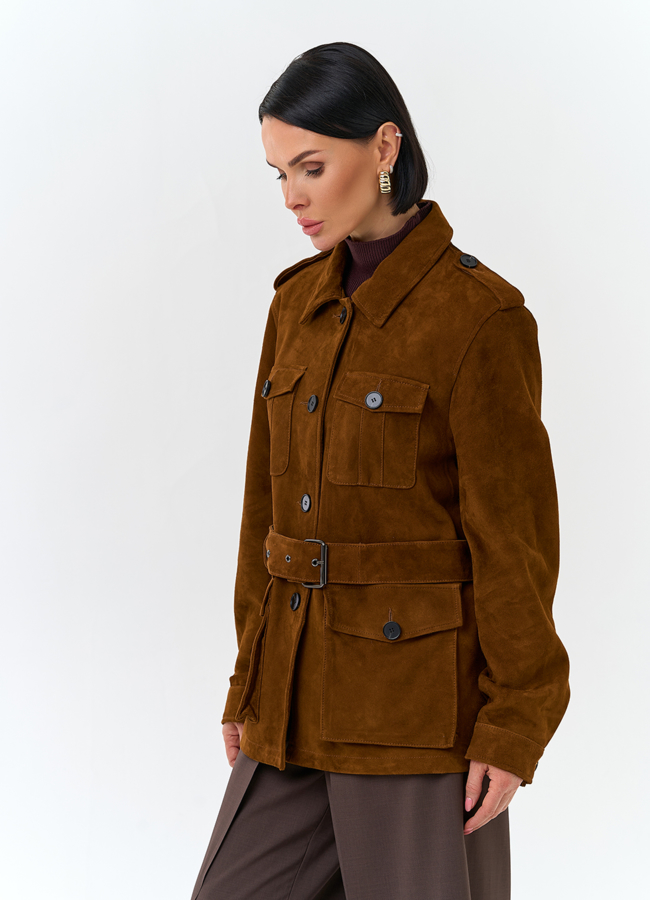Куртка - сафари женская из натуральной замши модель № 29922 универмаг малина