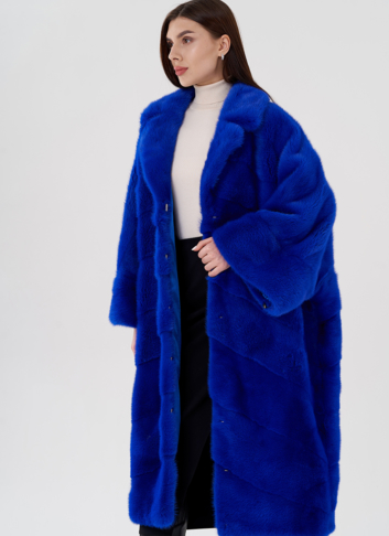 Норковая шуба с английским воротником 