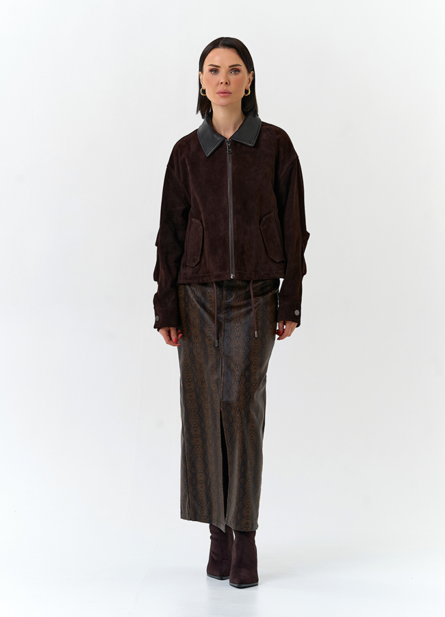 Женская куртка из натуральной замши модель № 32532 универмаг малина