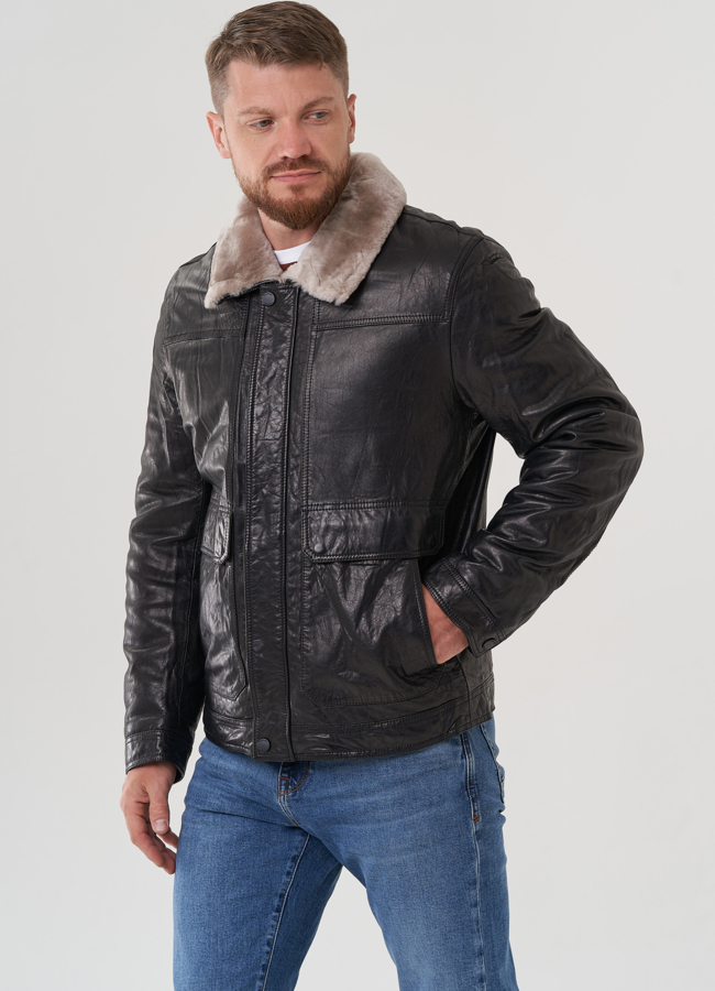 Куртка мужская из натуральной кожи  модель № 82316 универмаг малина