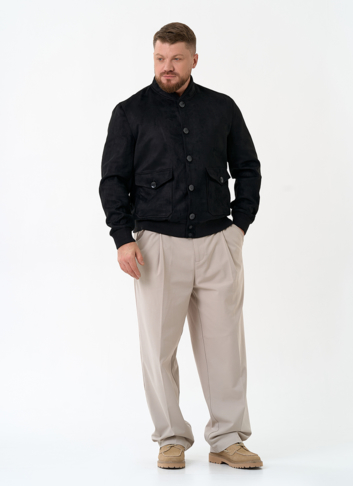 Мужская куртка бомбер из эко замши