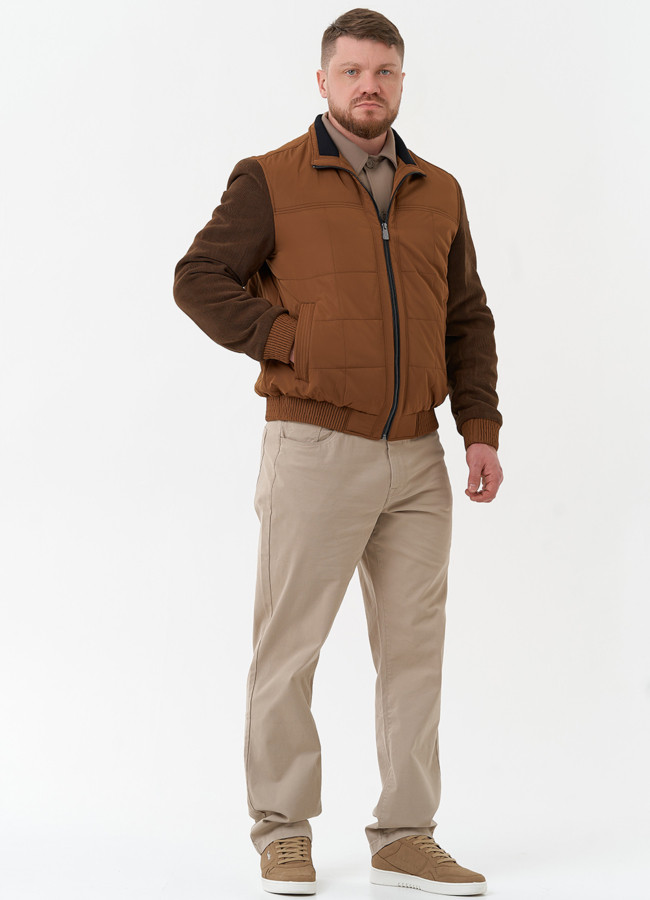 Мужская куртка бомбер коричневого цвета модель № 30271 универмаг малина