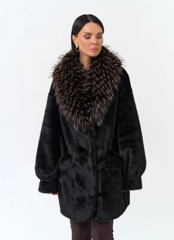 Женская шуба из эко меха фото