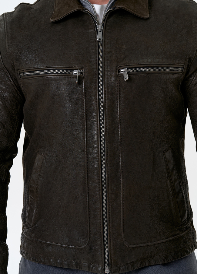 Мужская куртка из натуральной кожи модель № 30061 универмаг малина