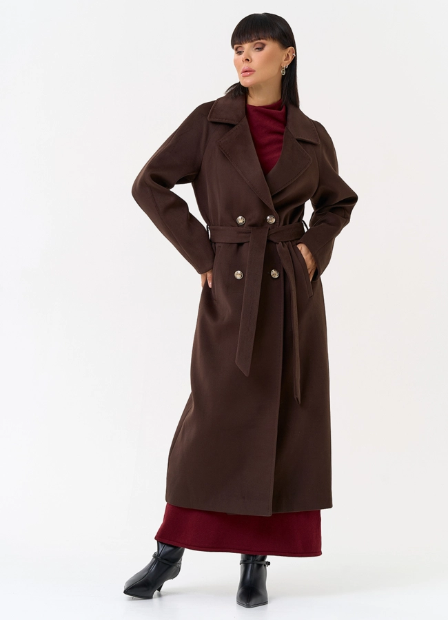 Женское пальто с акцентными пуговицами модель № 31557 в кредит