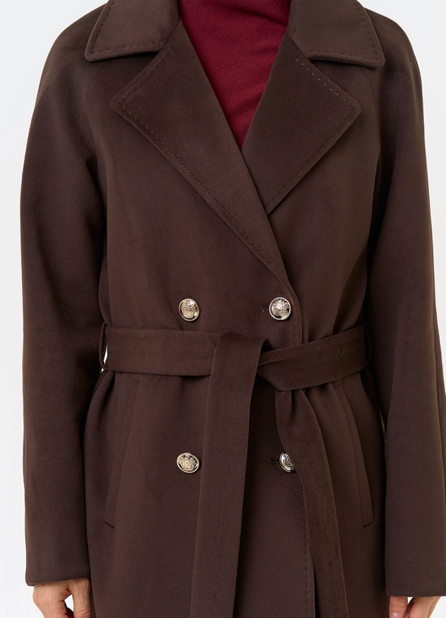 Женское пальто с акцентными пуговицами модель № 31557 универмаг малина