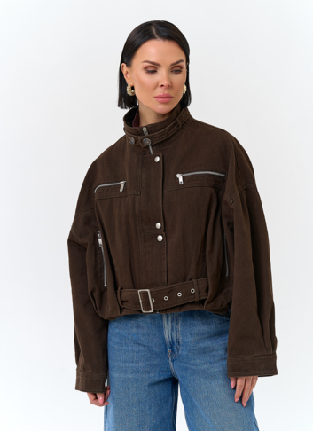 Женская короткая джинсовая куртка