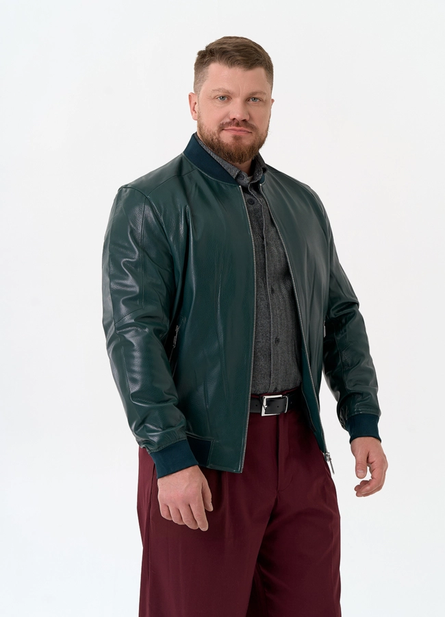 Мужская куртка бомбер из натуральной кожи модель № 32711 универмаг малина