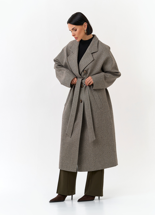 Женское пальто с английским воротником модель № 32815 в рассрочку