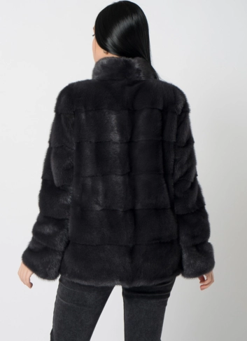 Куртка из норки в сером цвете фото