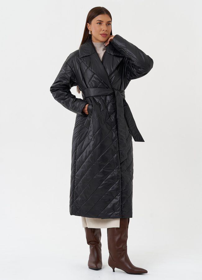 фото Стеганый пуховик с английским воротником модель № 28439