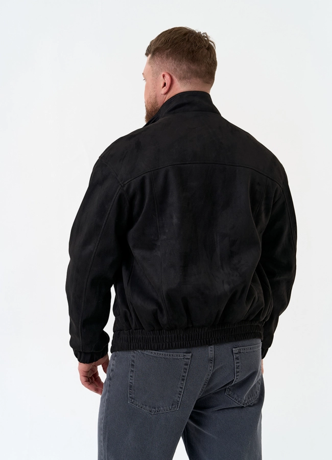 фото Мужская куртка бомбер из эко замши модель № 32883
