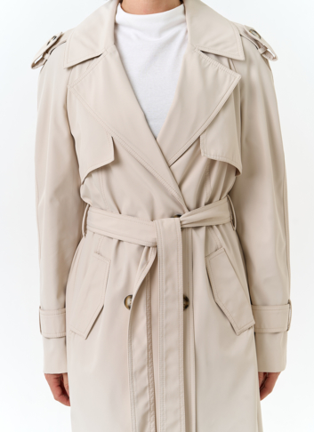 Женский плащ с поясом 