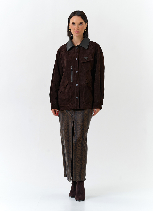 Женская куртка из натуральной замши модель № 32526 универмаг малина