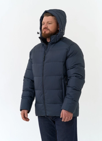 Мужской пуховик с капюшоном  фото
