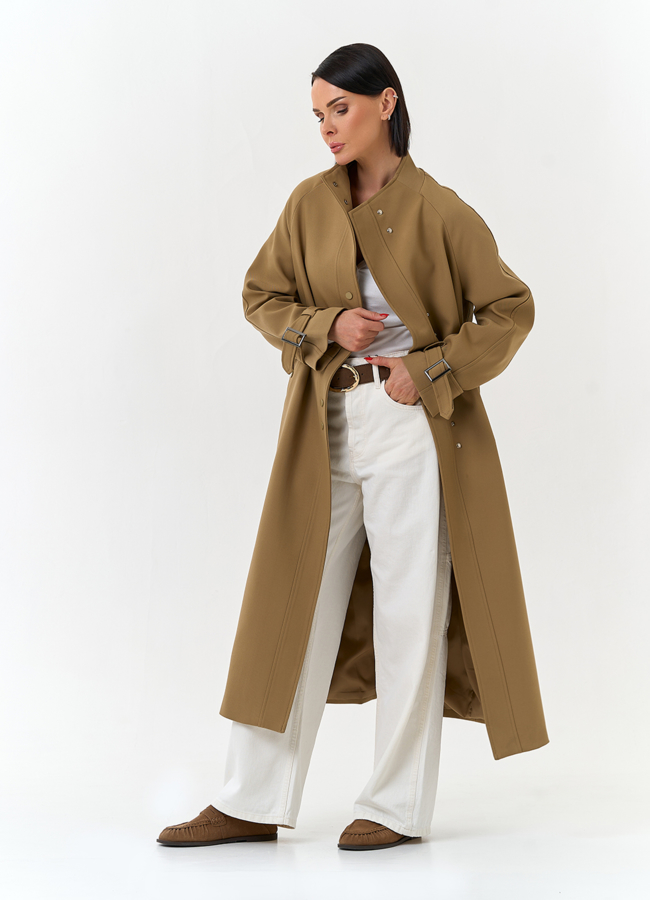 Женский плащ с воротником стойкой модель № 33098 в рассрочку