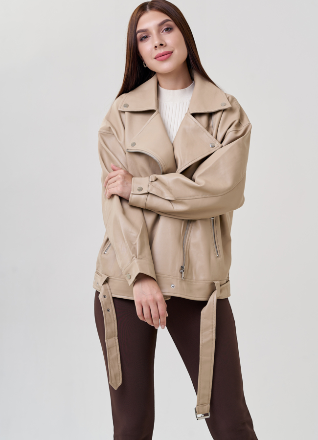 Женская куртка оверсайз из эко кожи модель № 23255 в рассрочку