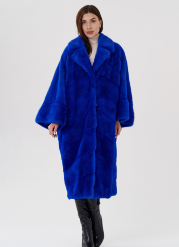 Норковая шуба с английским воротником 