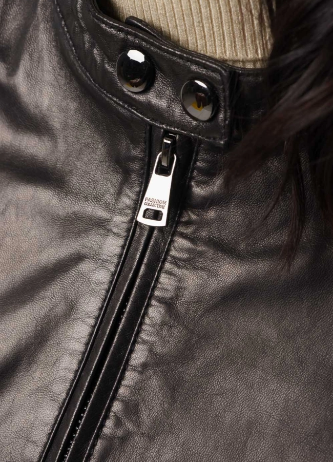 Женская кожаная куртка модель № 10627 универмаг малина