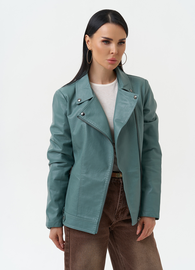 Женская куртка косуха из эко кожи модель № 30385 универмаг малина