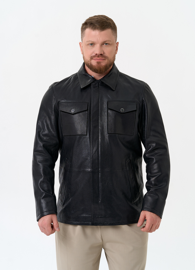 Мужская куртка из натуральной кожи модель № 32861 универмаг малина